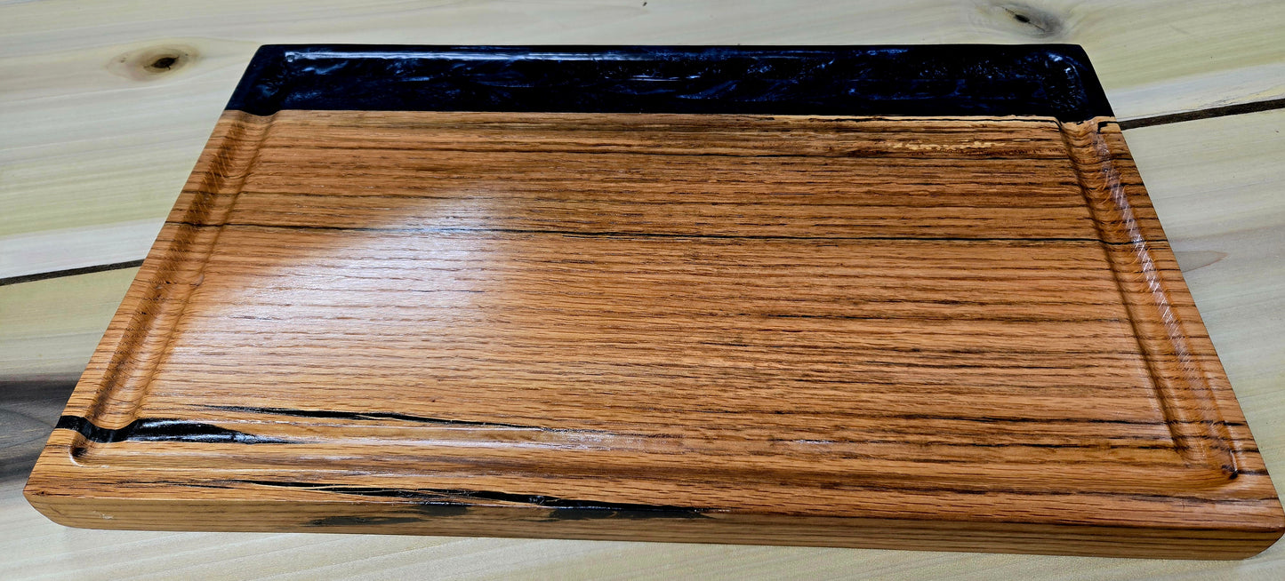 Crafted Red Oak & Blue/ Black Epoxy
