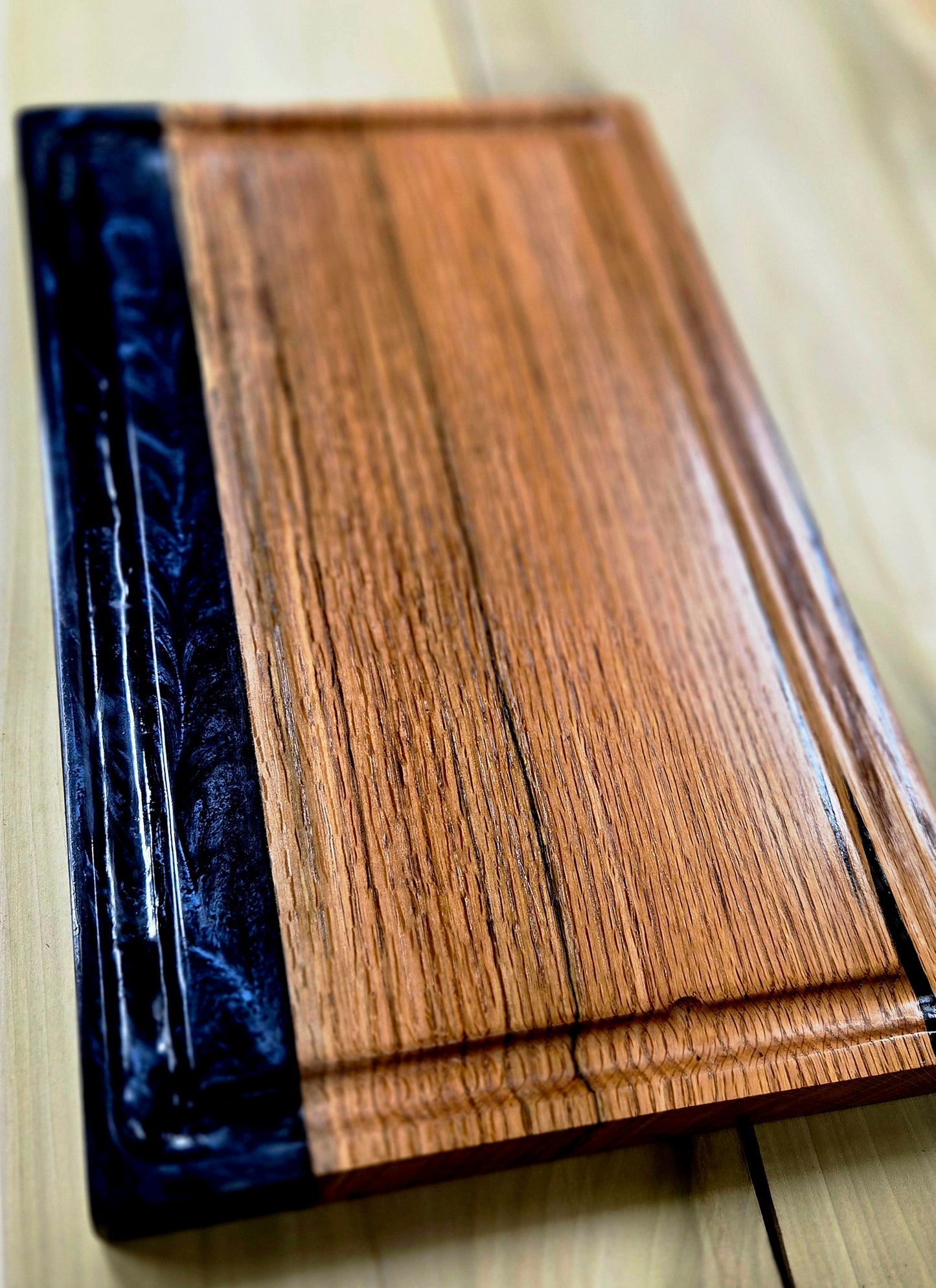 Crafted Red Oak & Blue/ Black Epoxy