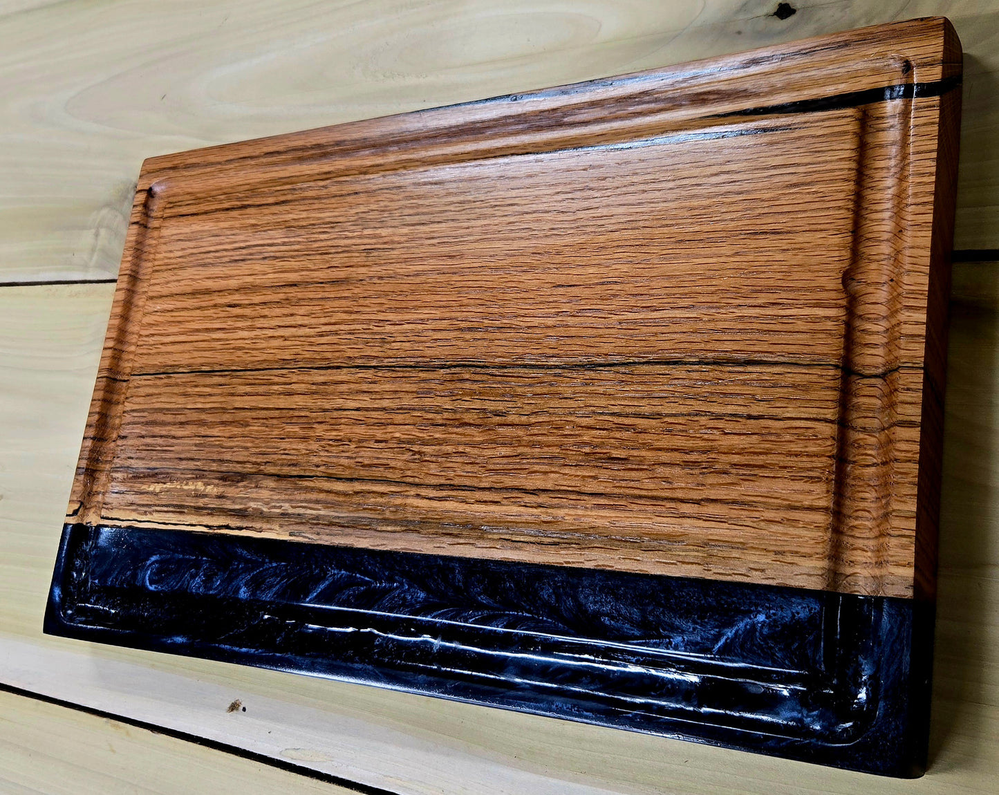 Crafted Red Oak & Blue/ Black Epoxy