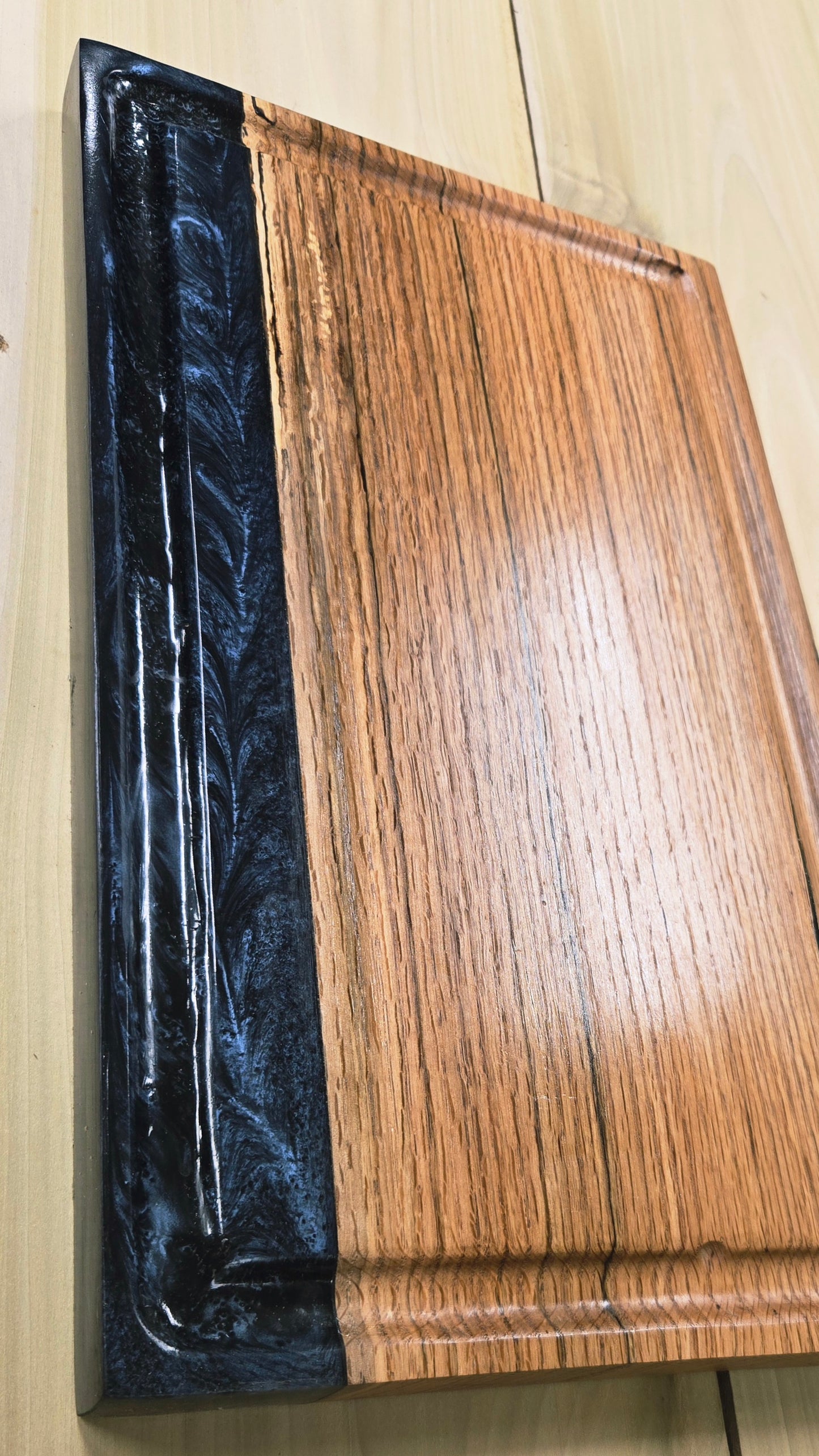 Crafted Red Oak & Blue/ Black Epoxy