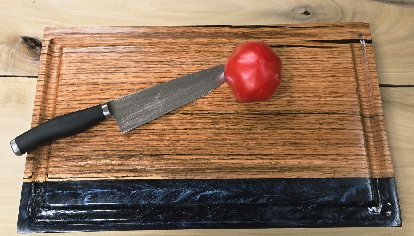 Crafted Red Oak & Blue/ Black Epoxy