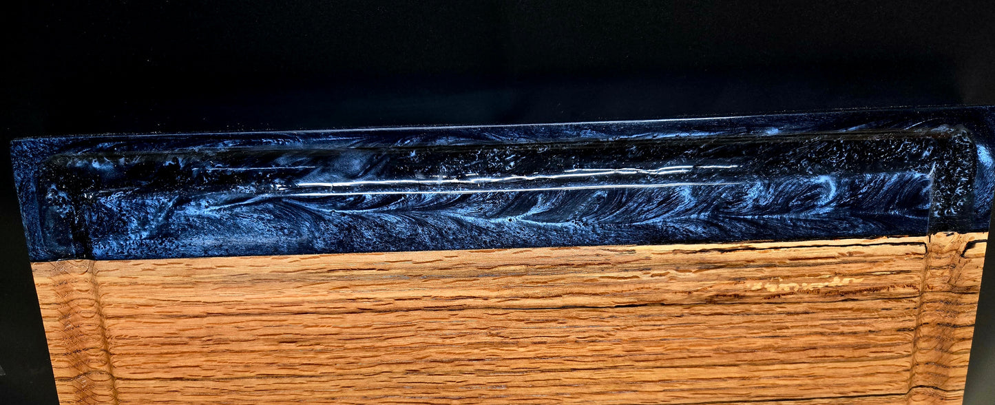Crafted Red Oak & Blue/ Black Epoxy