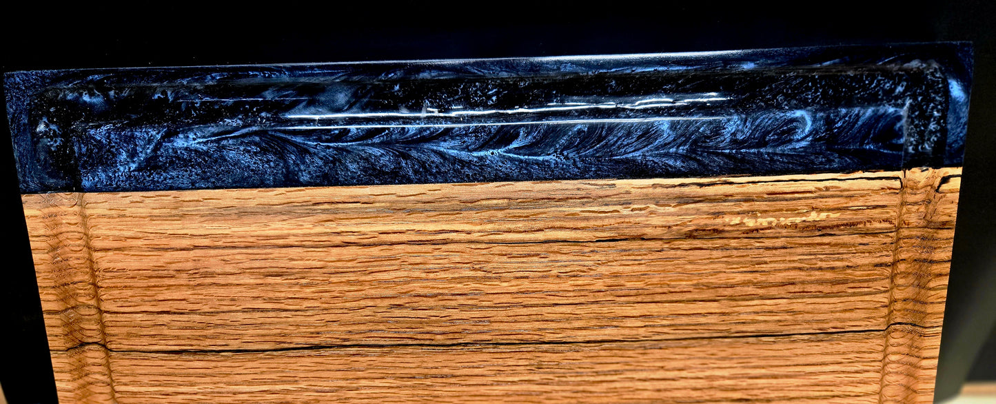 Crafted Red Oak & Blue/ Black Epoxy