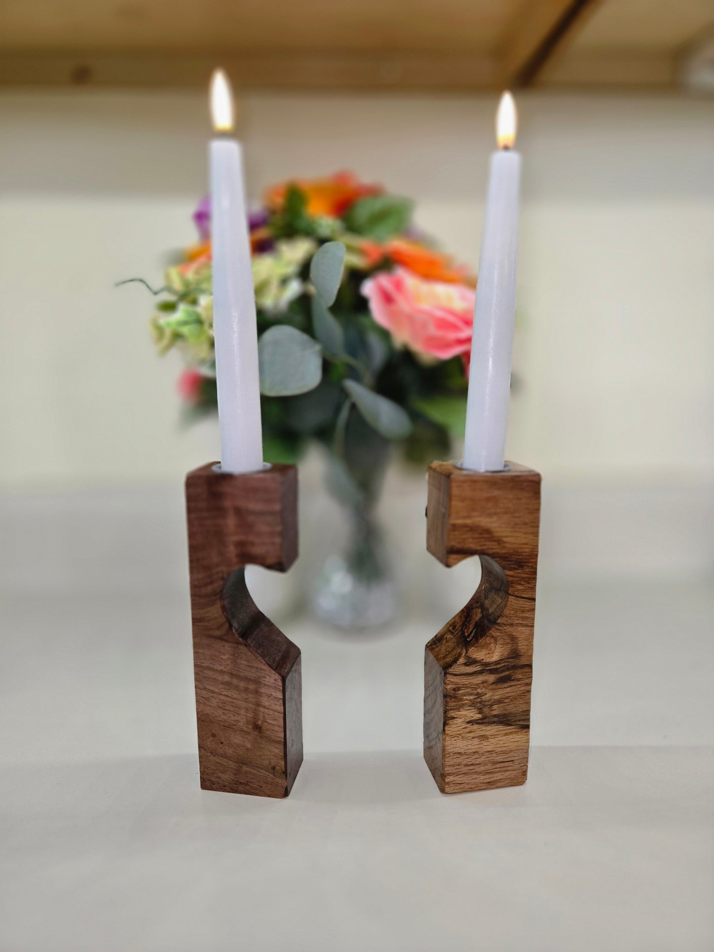 Two become one heart candle holder