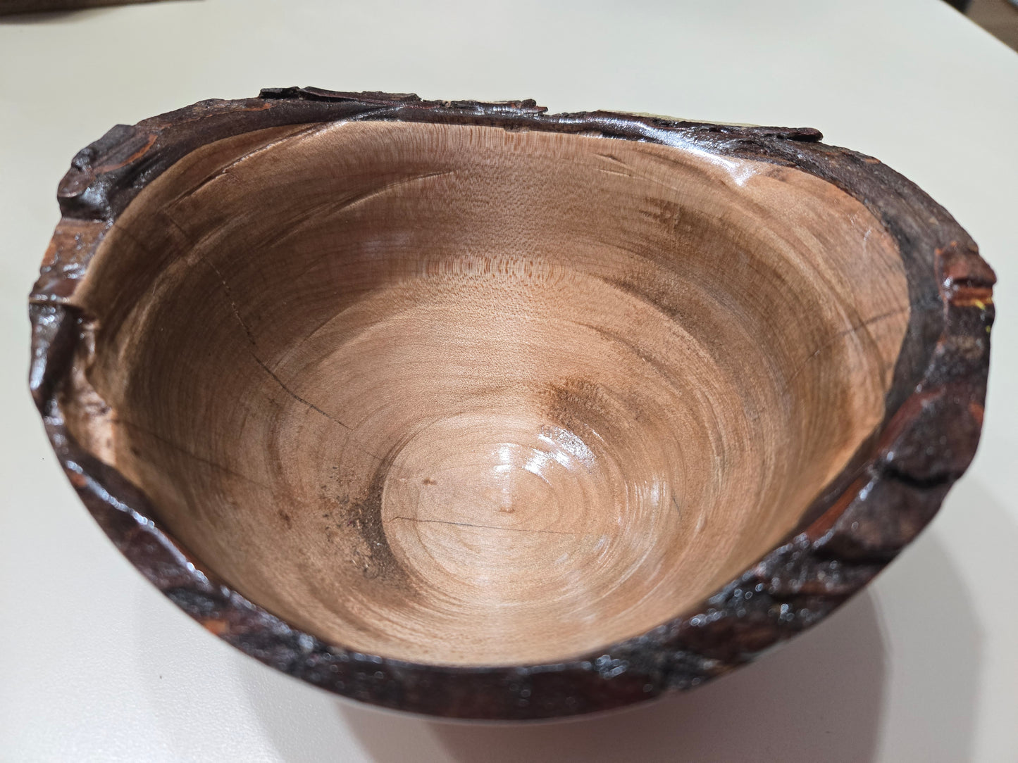 Decorative hand turned live edge bowl