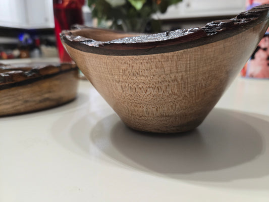 Decorative hand turned live edge bowl