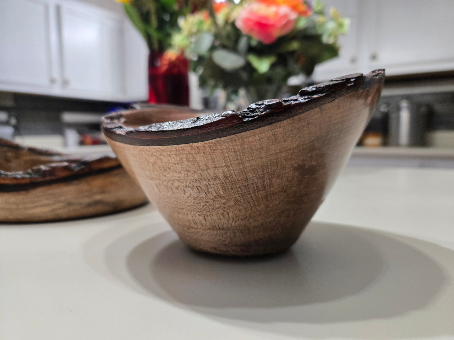 Decorative hand turned live edge bowl