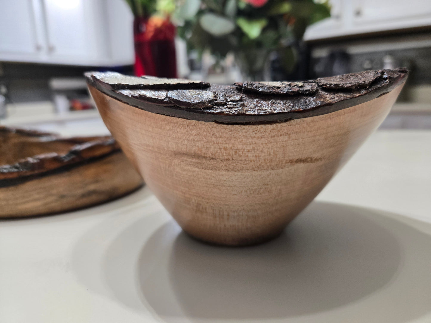 Decorative hand turned live edge bowl