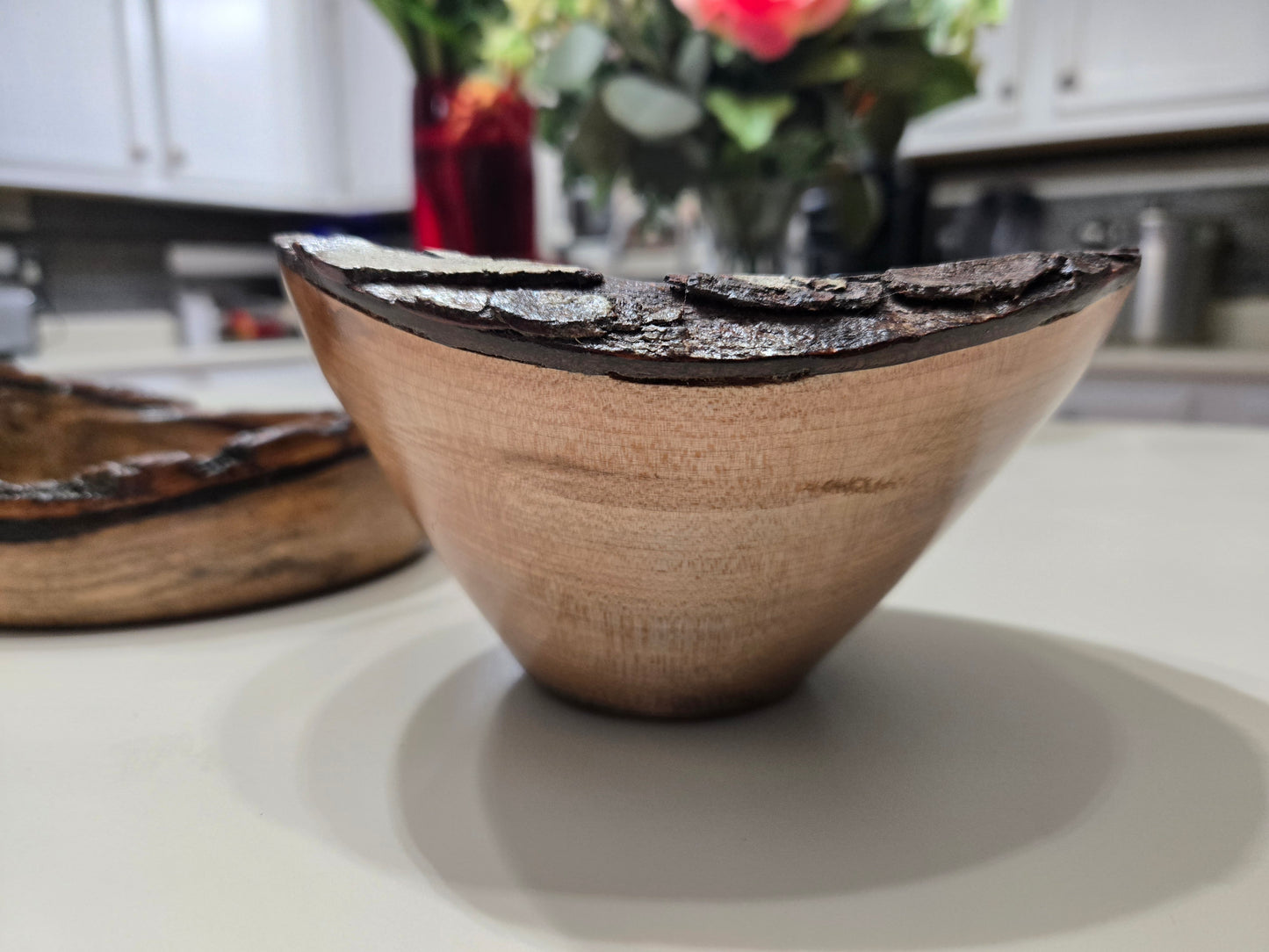 Decorative hand turned live edge bowl