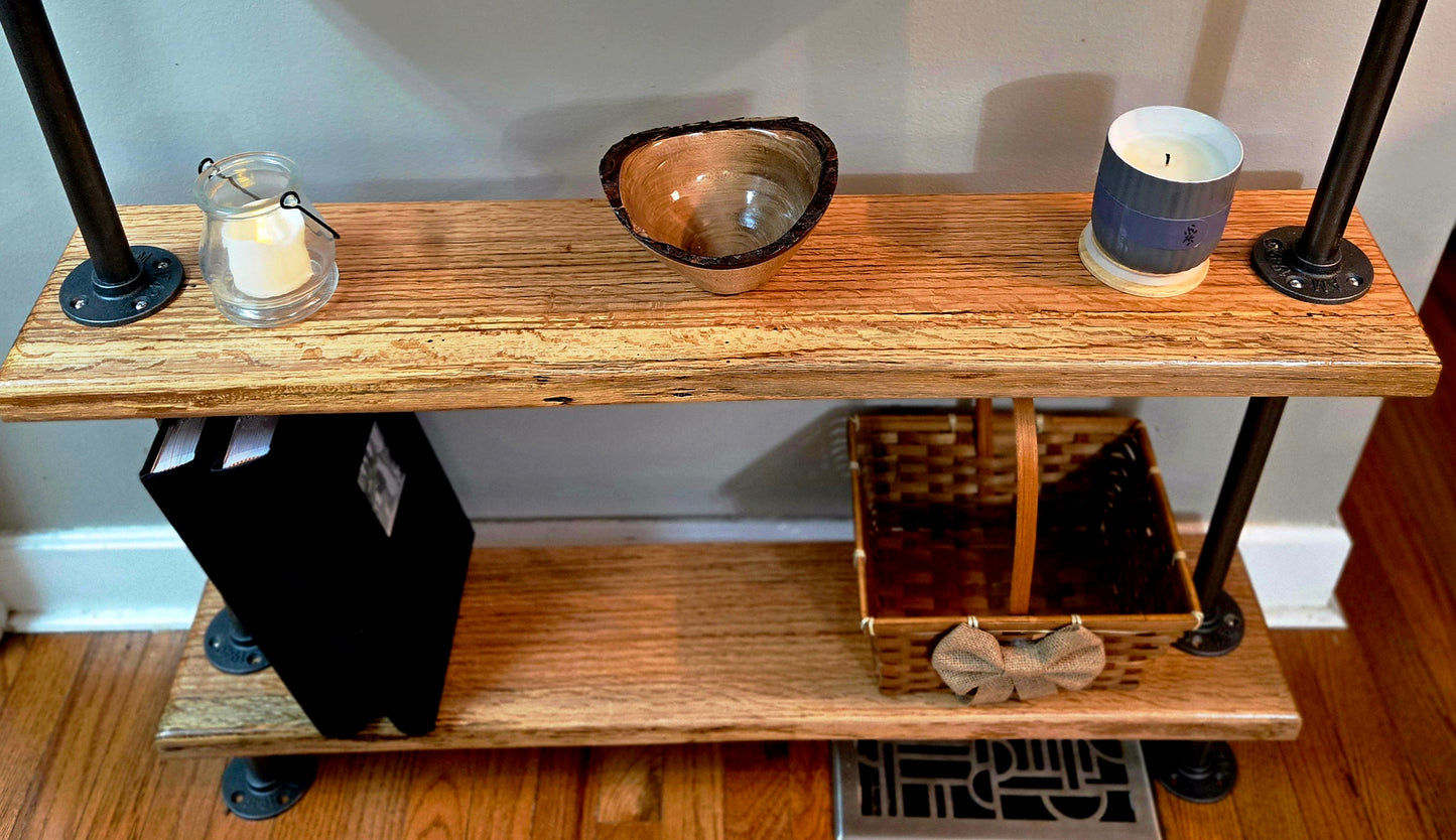 Beautifully crafted modern 37" x 38"red oak shelf