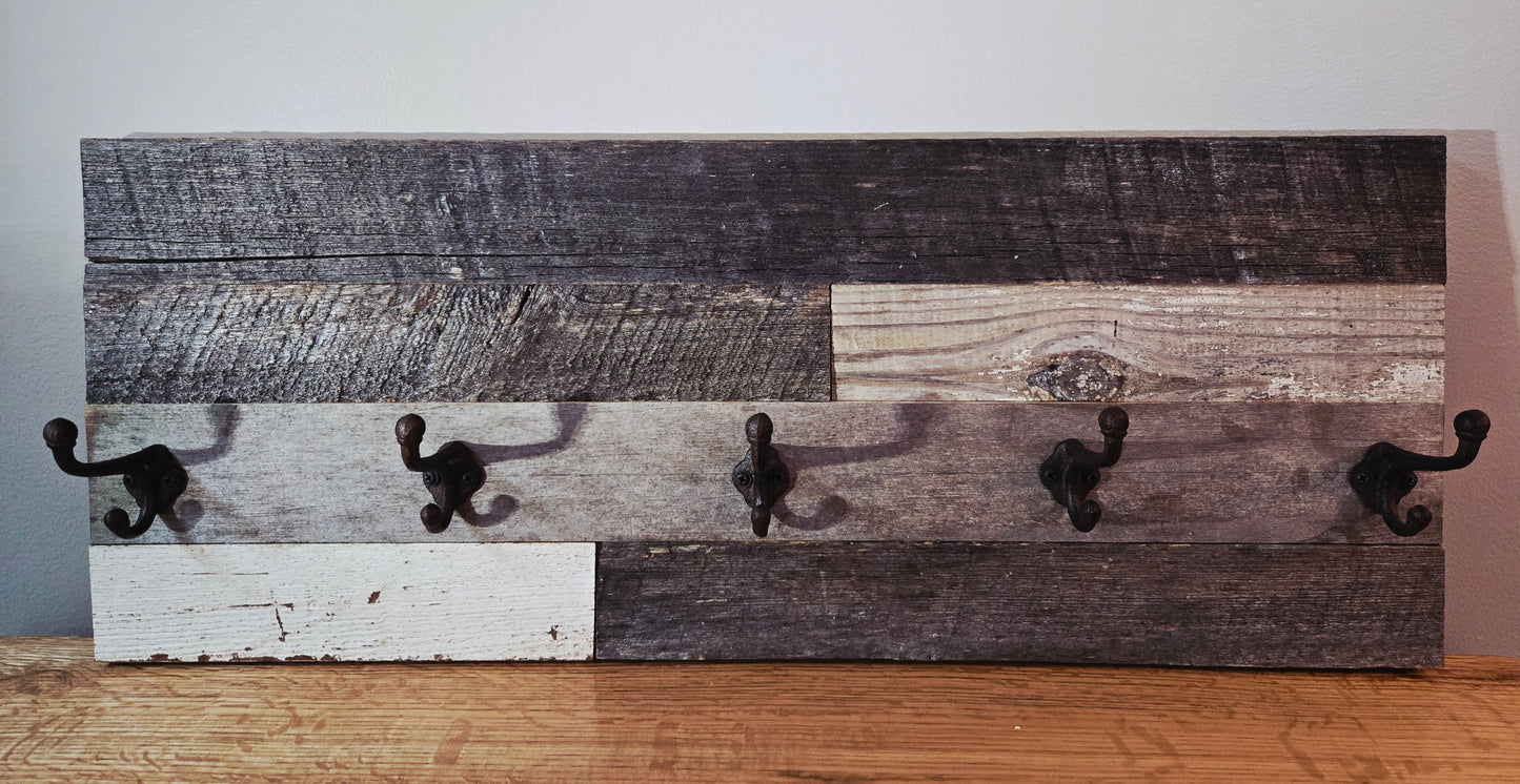 Antique Barnwood Coat & Hat Rack