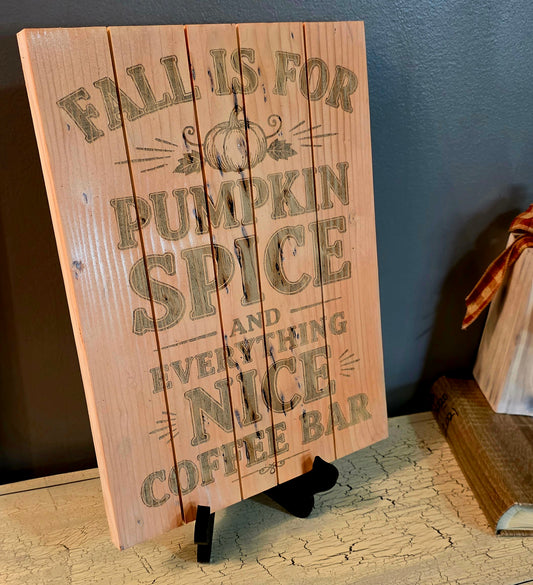 Pumpkin Spice Coffee Bar wall hanging