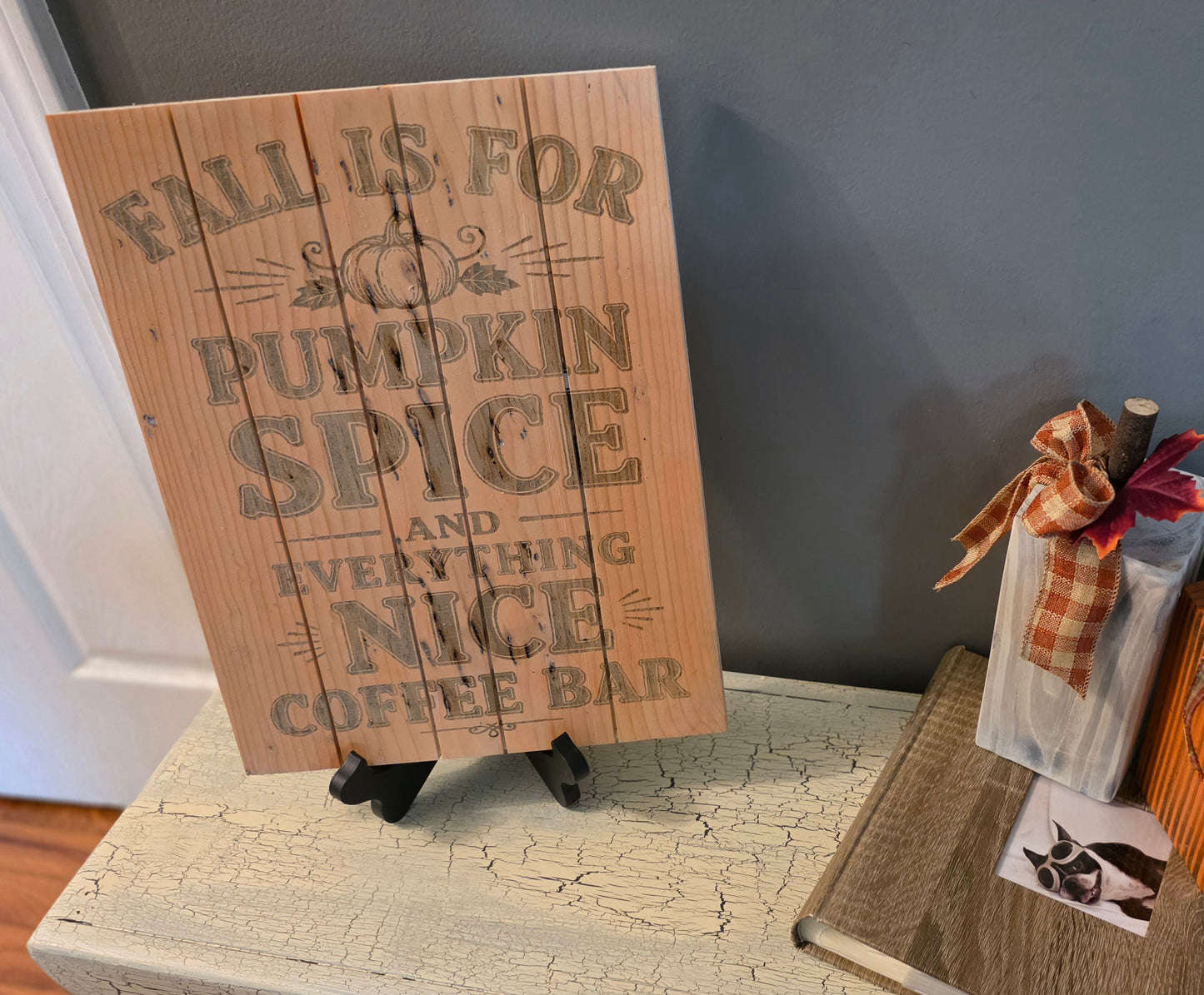 Pumpkin Spice Coffee Bar wall hanging