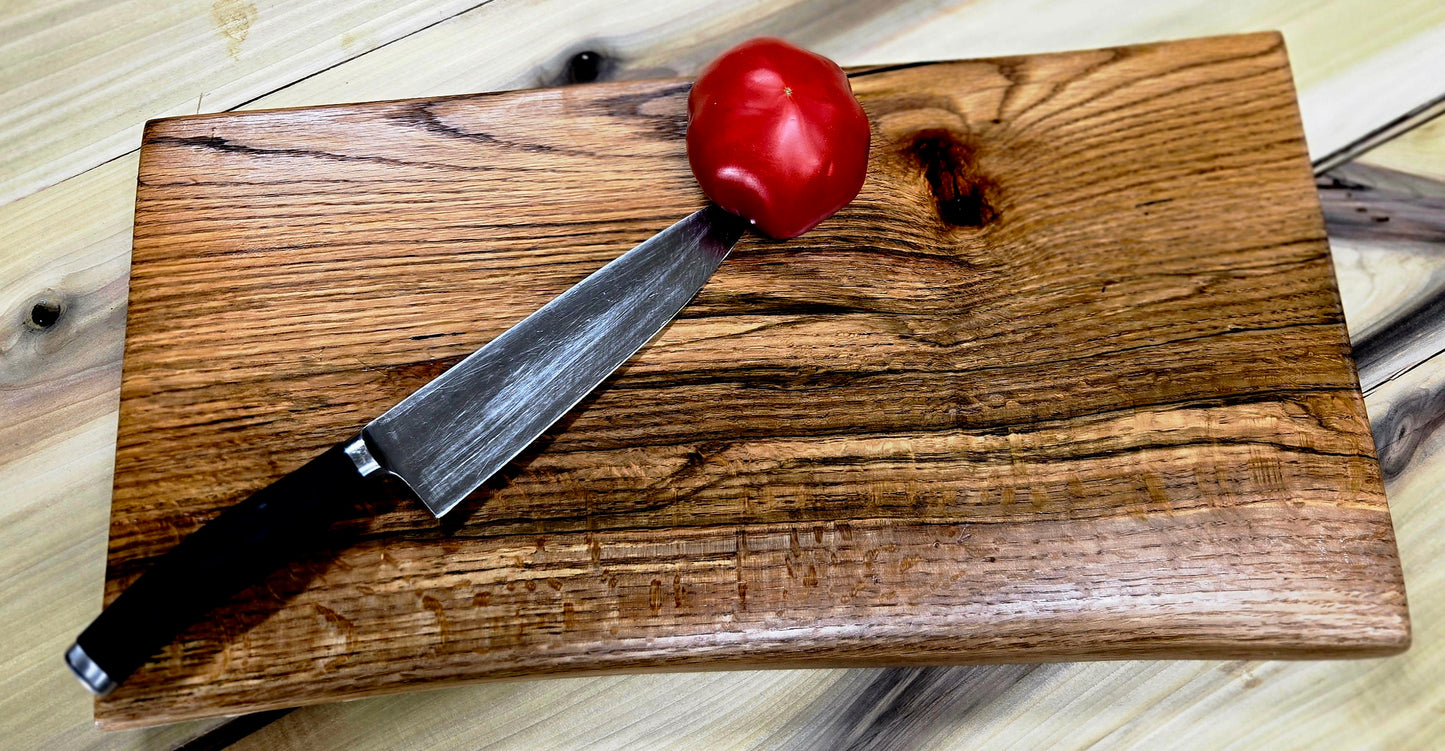 Crafted Natural Edge Red Oak Cutting Board