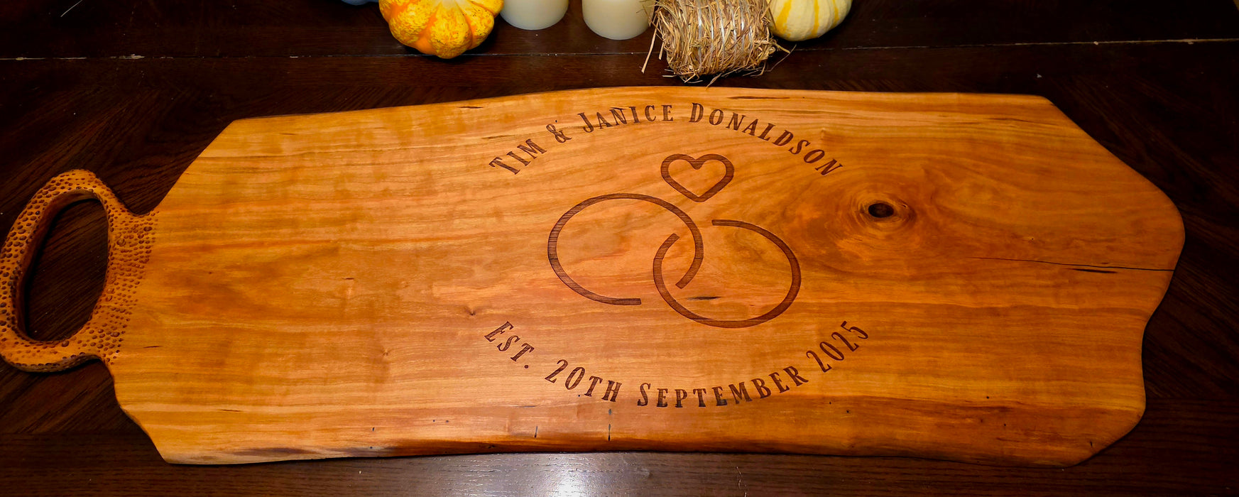 Handcrafted Cherry Wood Charcuterie Board for Serving & Entertaining