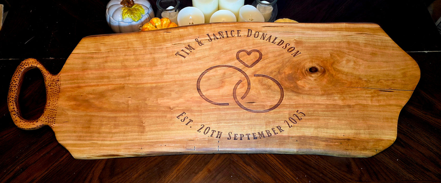 Handcrafted Cherry Wood Charcuterie Board for Serving & Entertaining