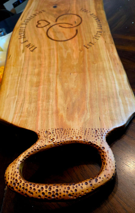 Handcrafted Cherry Wood Charcuterie Board for Serving & Entertaining