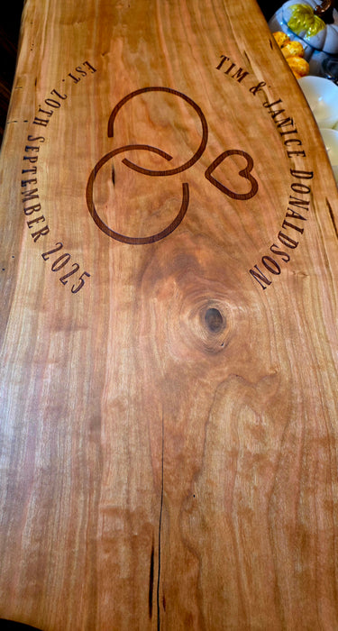 Handcrafted Cherry Wood Charcuterie Board for Serving & Entertaining