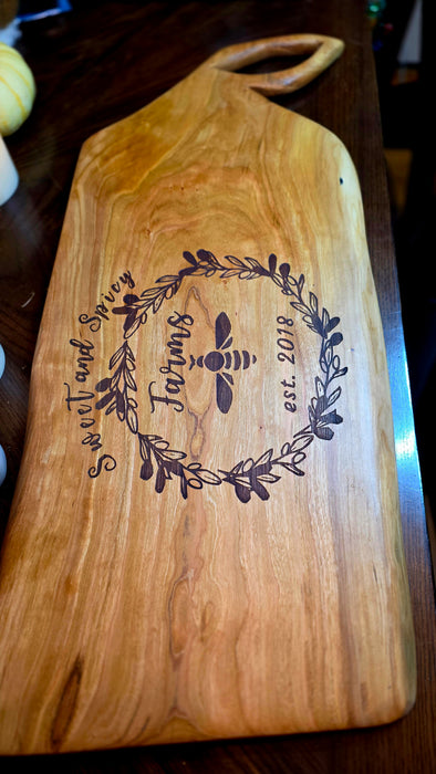 Custom Cherry Charcuterie Board with Engraved Logo