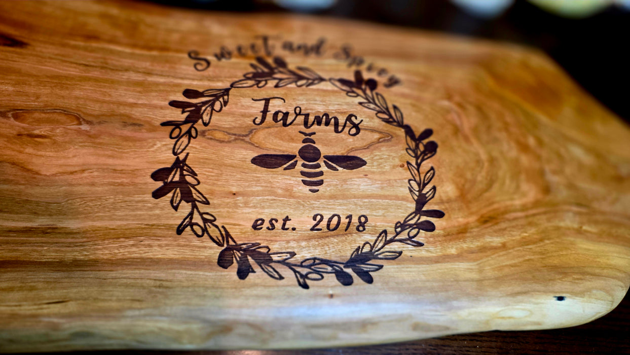 Custom Cherry Charcuterie Board with Engraved Logo