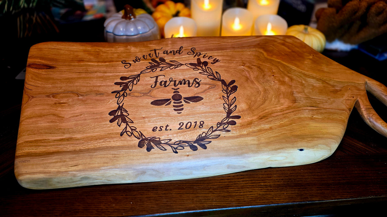Custom Cherry Charcuterie Board with Engraved Logo