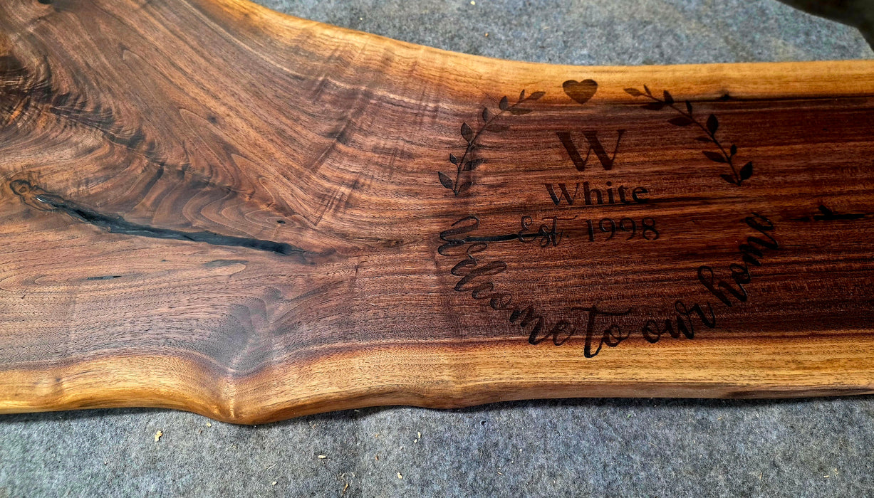 Large Walnut Charcuterie Board with Epoxy Inlay