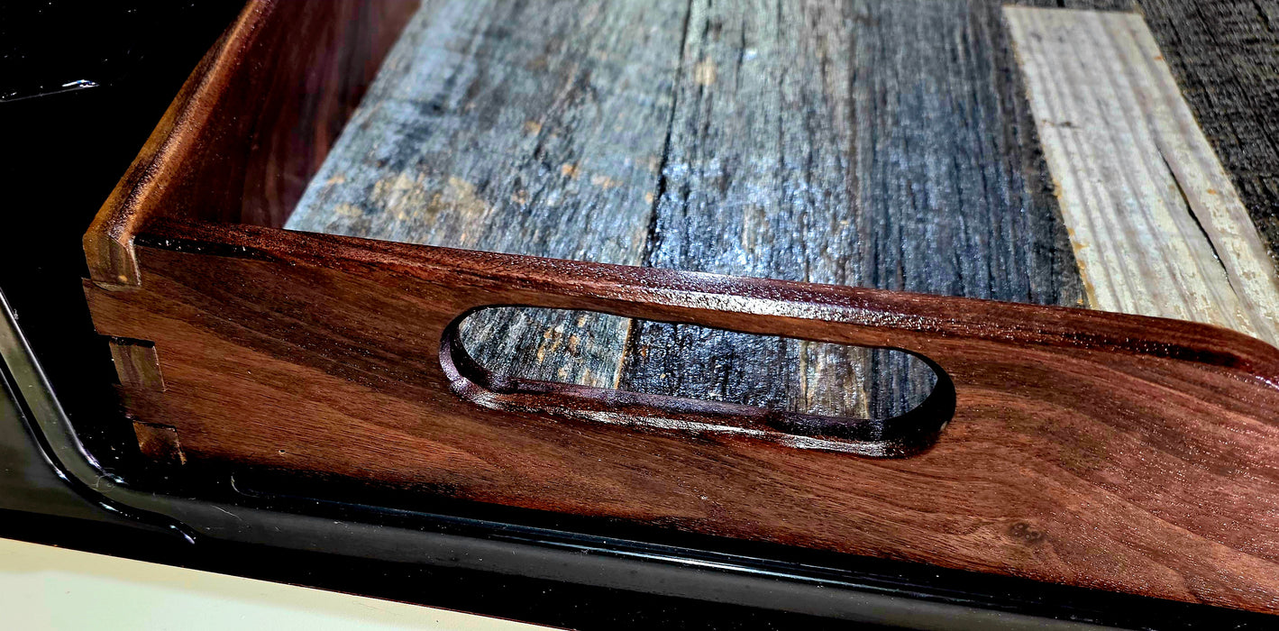 Barnwood & Walnut Wooden Stove Cover | Rustic Kitchen Noodle Board