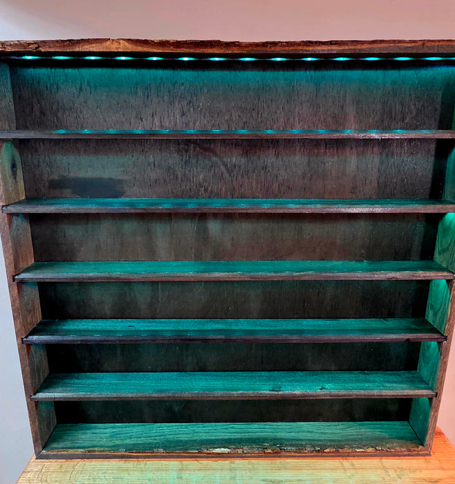 Wood Display Shelf with Remote LED Lighting
