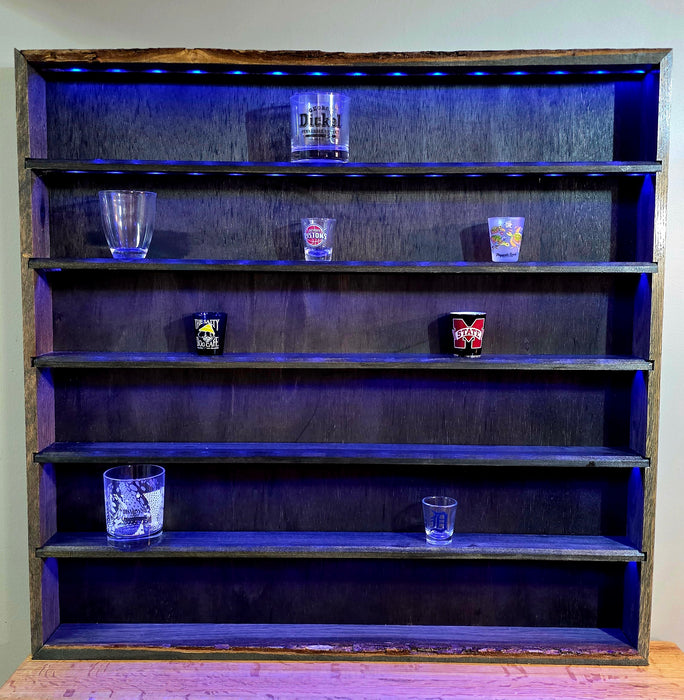 Wood Display Shelf with Remote LED Lighting