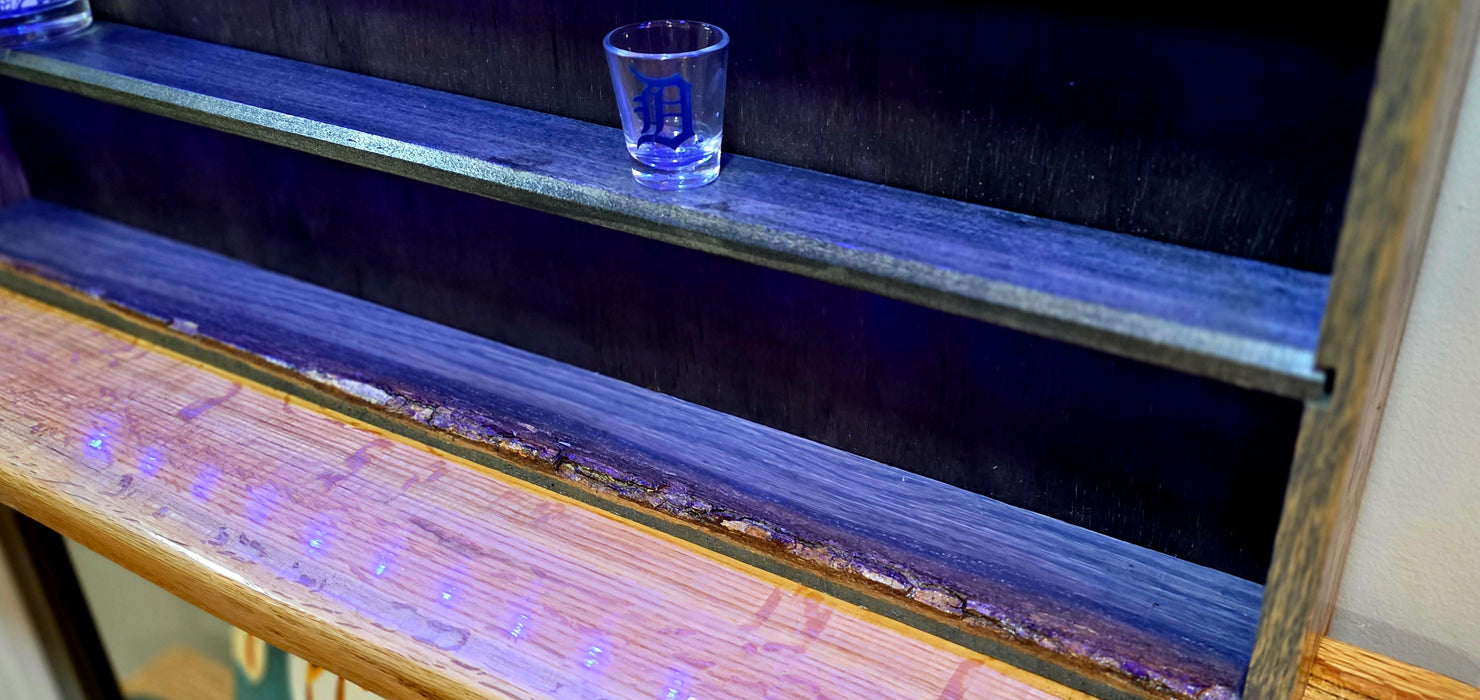 Wood Display Shelf with Remote LED Lighting