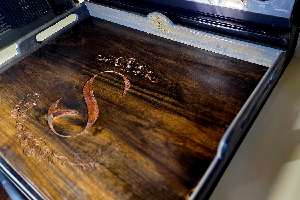 Custom Initial Wooden Stove Cover | Personalized Kitchen Noodle Board