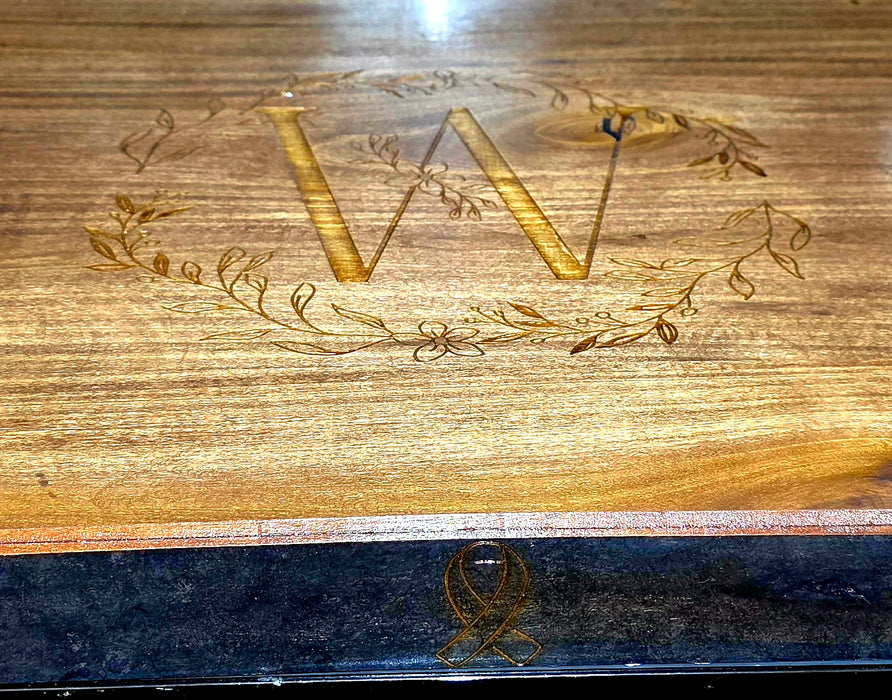 Personalized Wooden Stove Cover with Initials