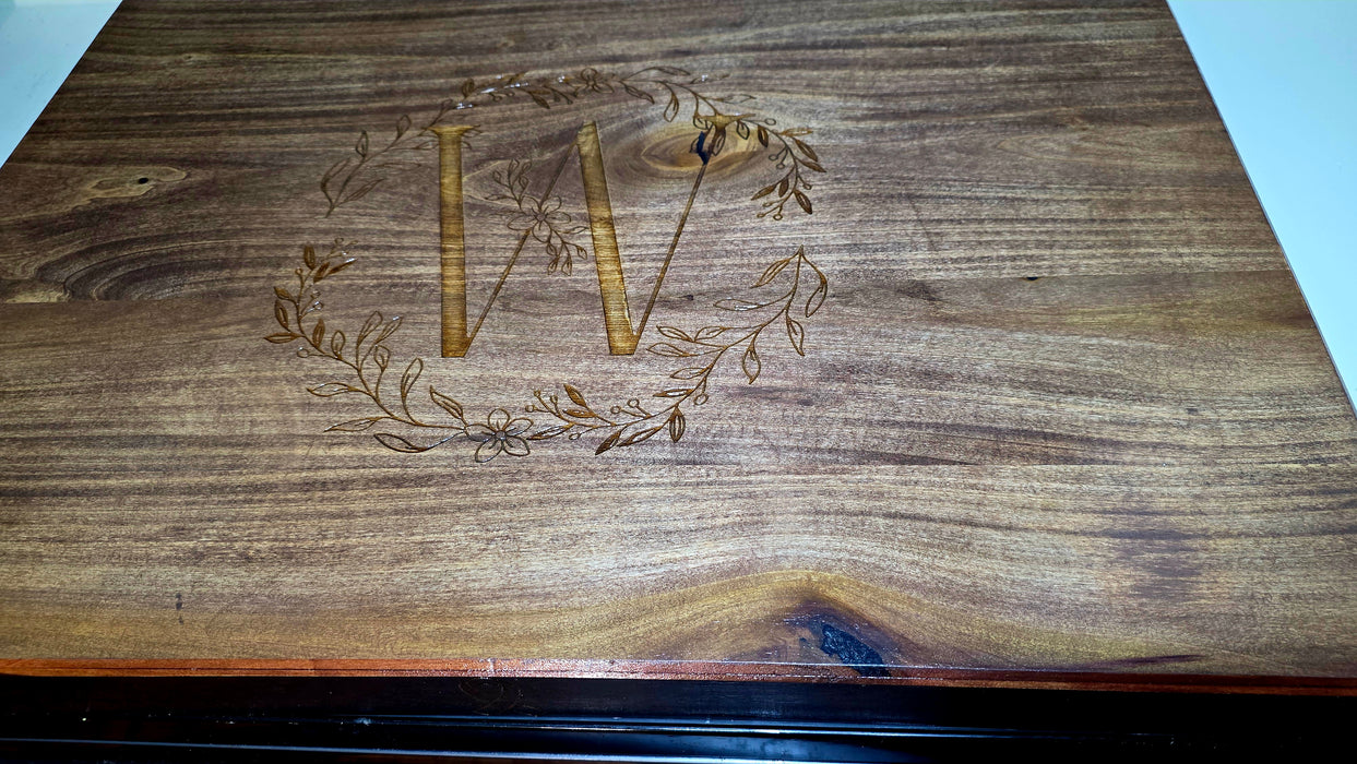 Personalized Wooden Stove Cover with Initials