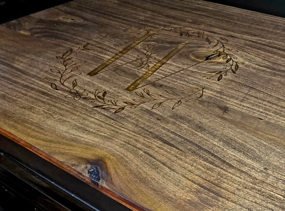 Personalized Wooden Stove Cover with Initials