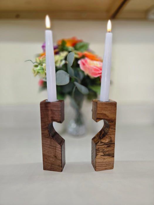 Two become one heart candle holder