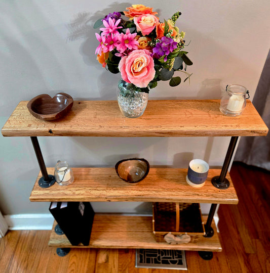 Beautifully crafted modern 37" x 38"red oak shelf