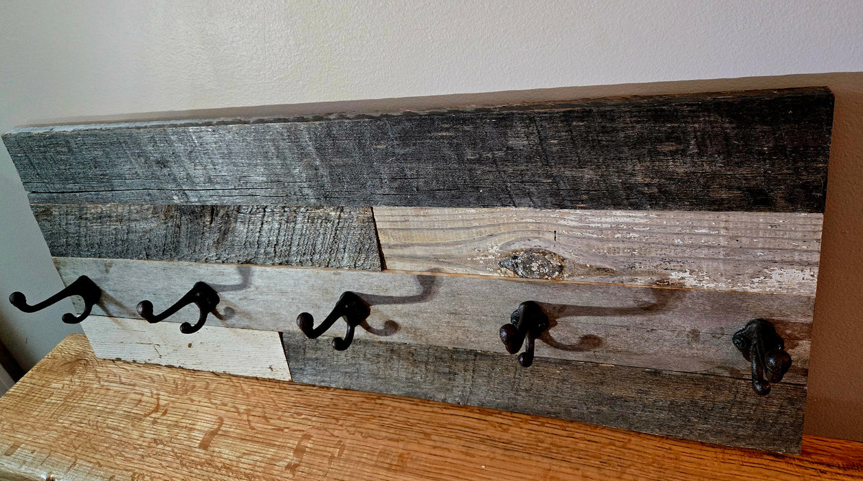 Antique Barnwood Coat & Hat Rack
