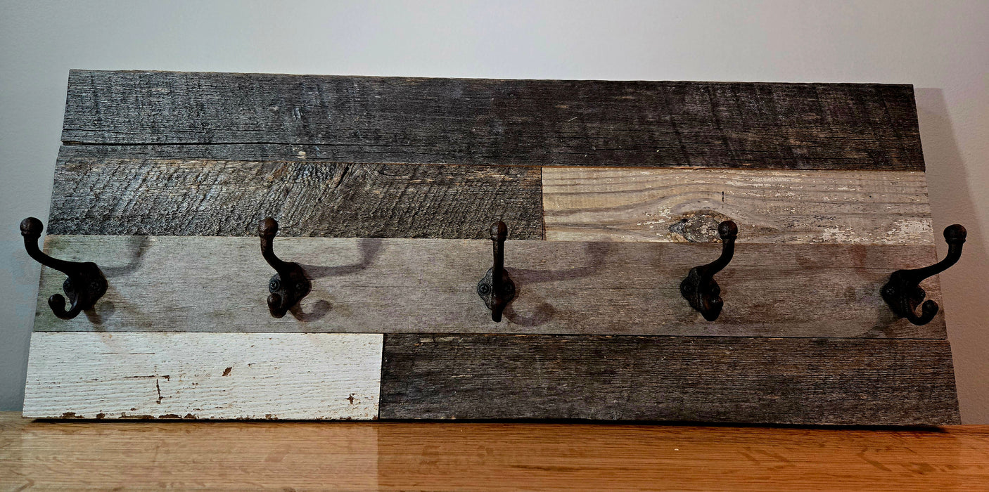 Antique Barnwood Coat & Hat Rack
