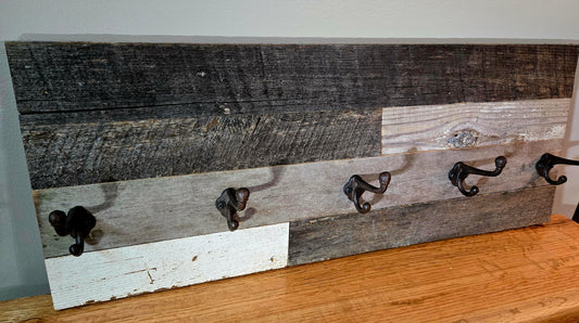 Antique Barnwood Coat & Hat Rack