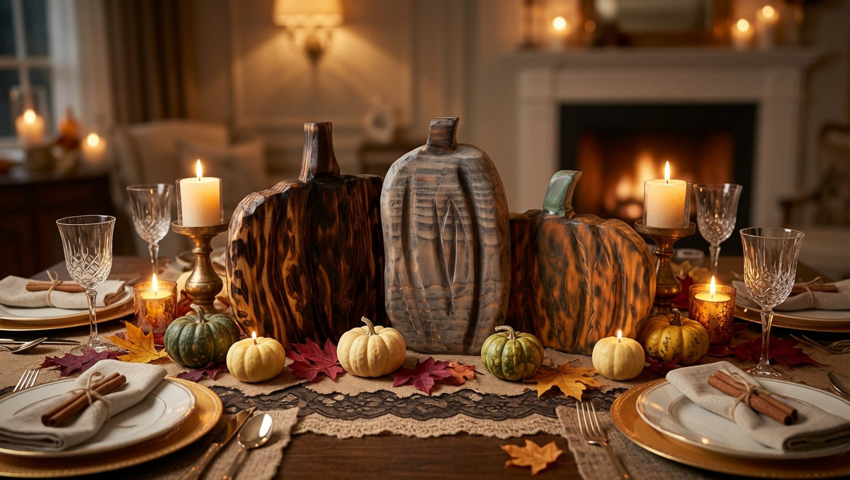 Hand-Carved Rustic Americana Wooden Pumpkins – Set of 3 (Copy)
