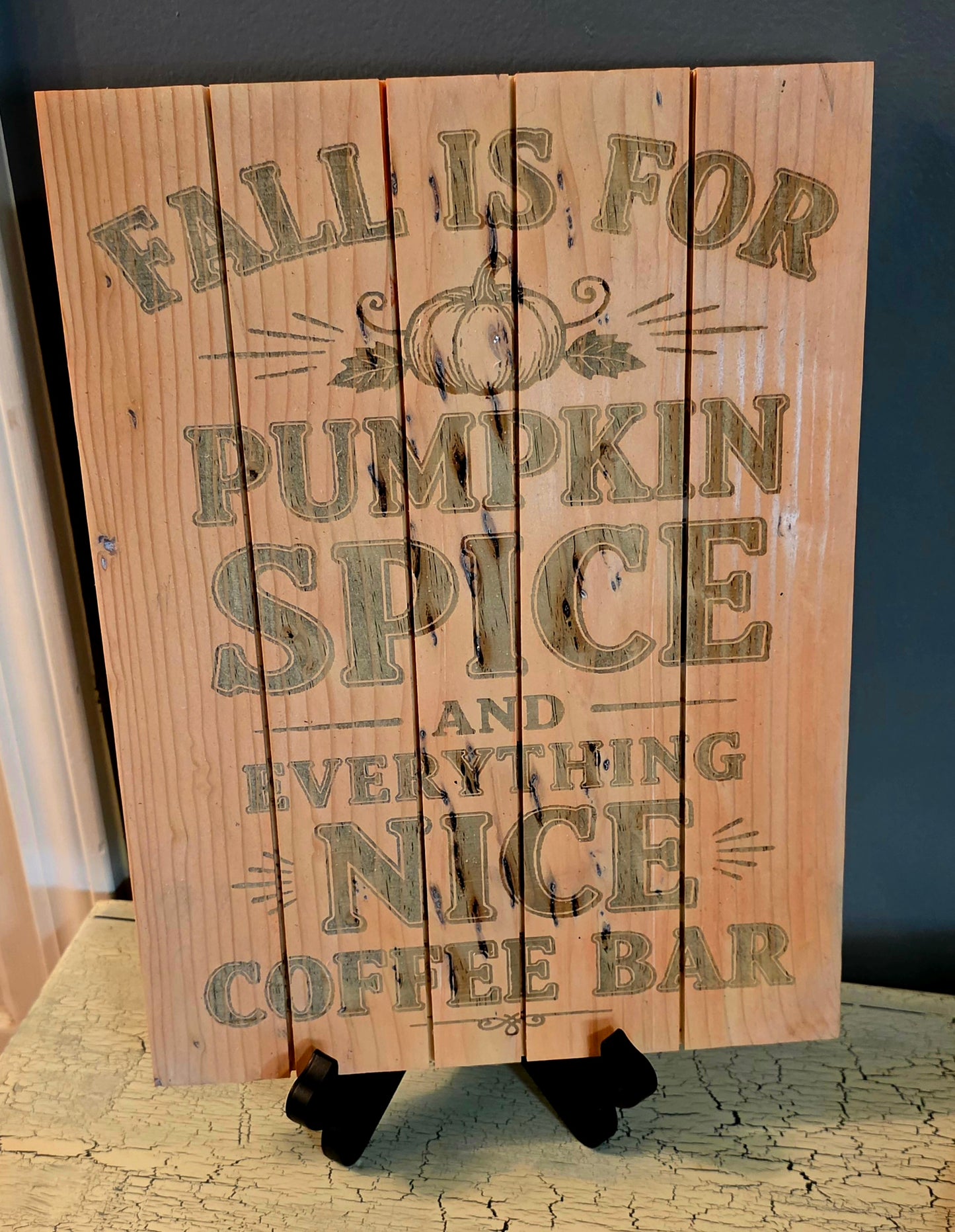 Pumpkin Spice Coffee Bar wall hanging