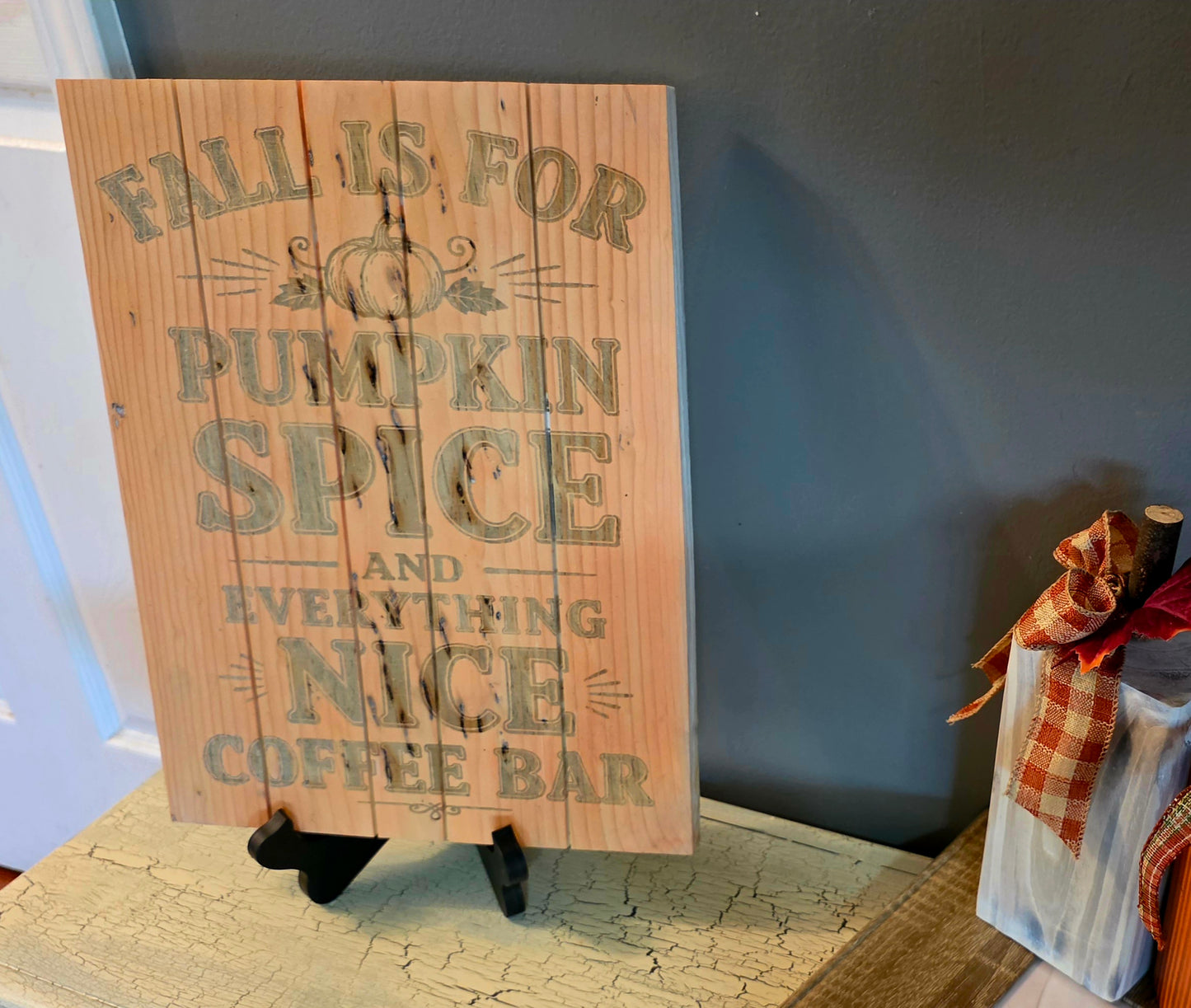 Pumpkin Spice Coffee Bar wall hanging