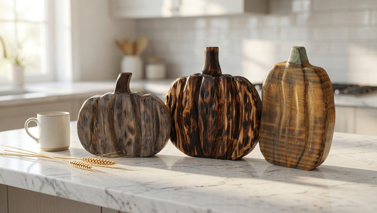 Hand-Carved Rustic Americana Wooden Pumpkins – Set of 3 (Copy 2)