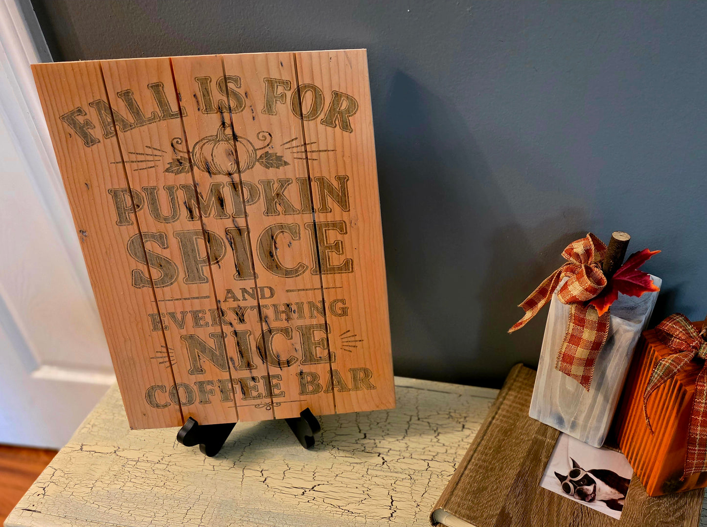Pumpkin Spice Coffee Bar wall hanging