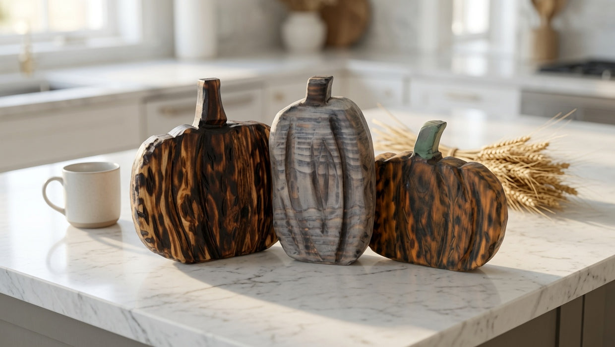 Hand-Carved Rustic Americana Wooden Pumpkins – Set of 3 (Copy)