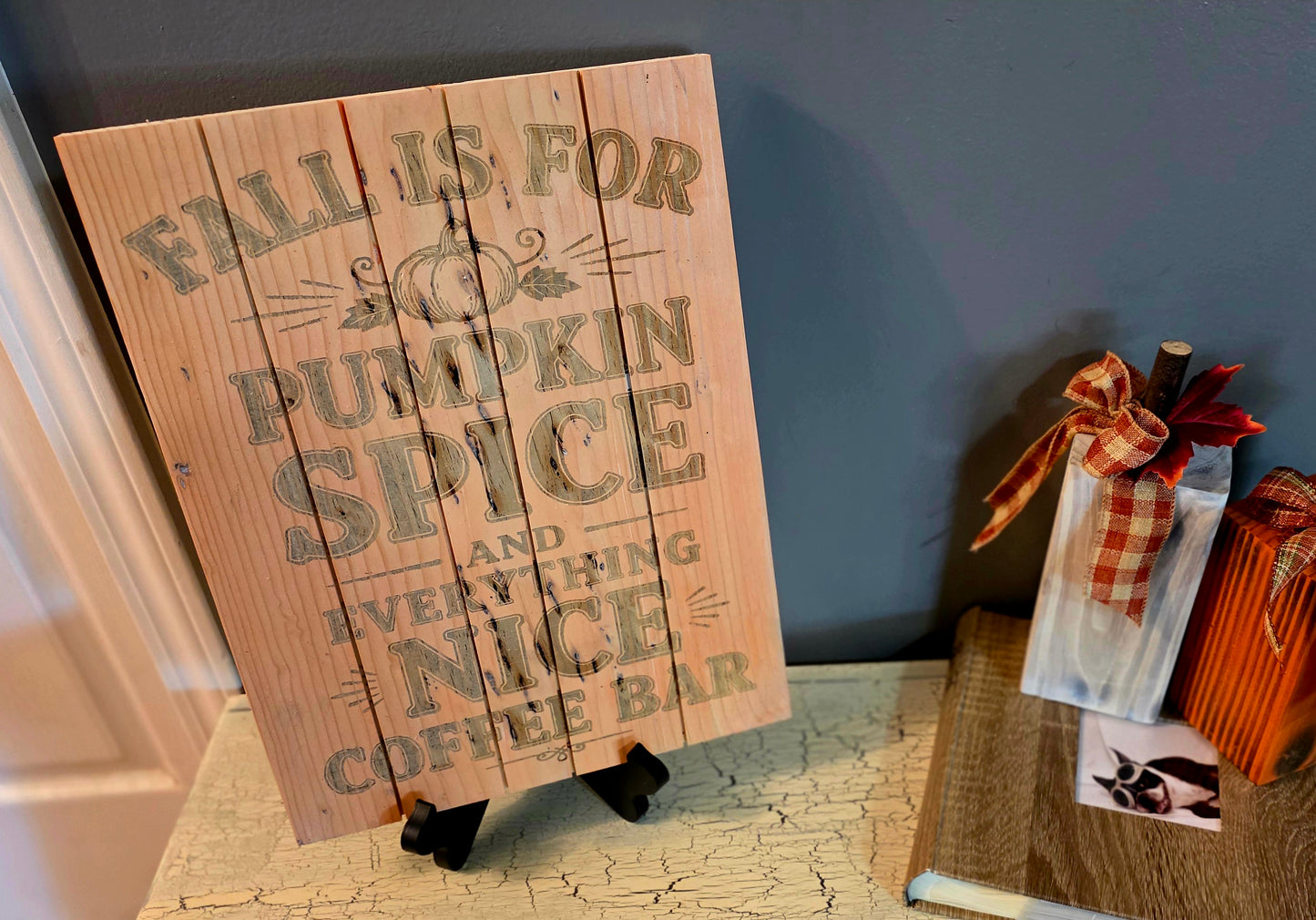 Pumpkin Spice Coffee Bar wall hanging