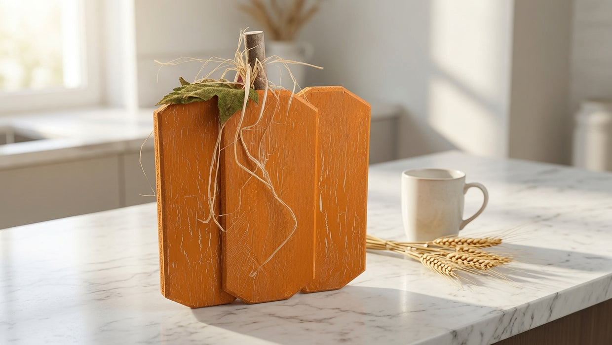 Rustic Distressed Wooden Pumpkin – Farmhouse Fall Decor