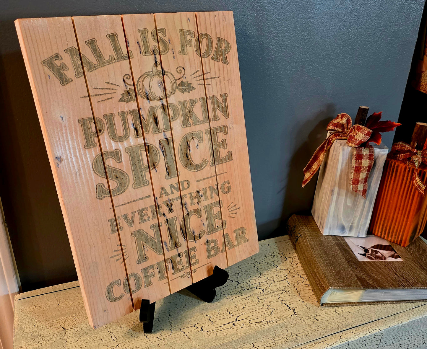 Pumpkin Spice Coffee Bar wall hanging