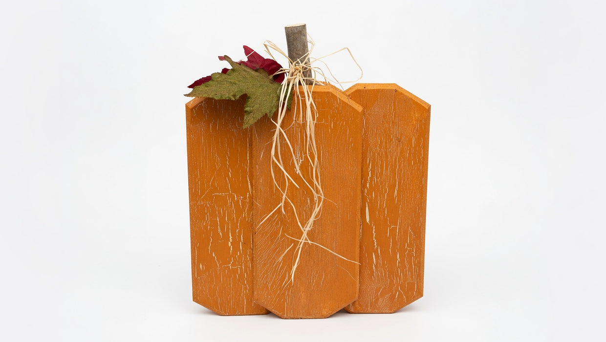 Rustic Distressed Wooden Pumpkin – Farmhouse Fall Decor