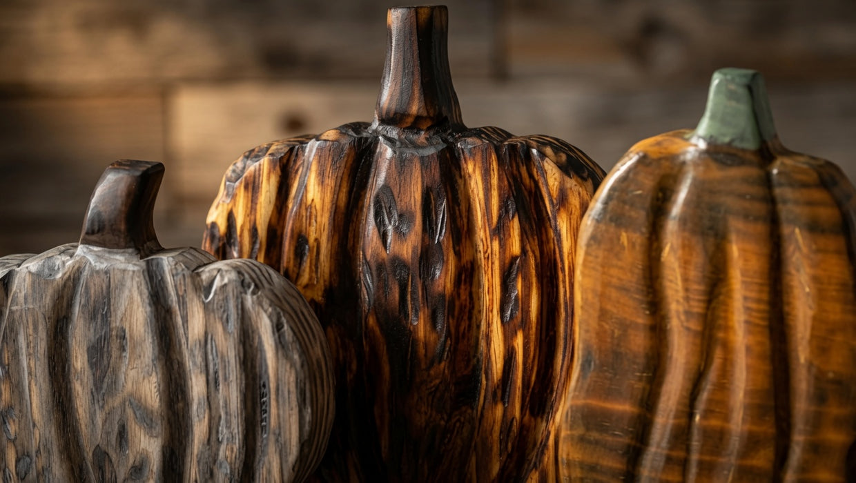 Hand-Carved Rustic Americana Wooden Pumpkins – Set of 3 (Copy 2)
